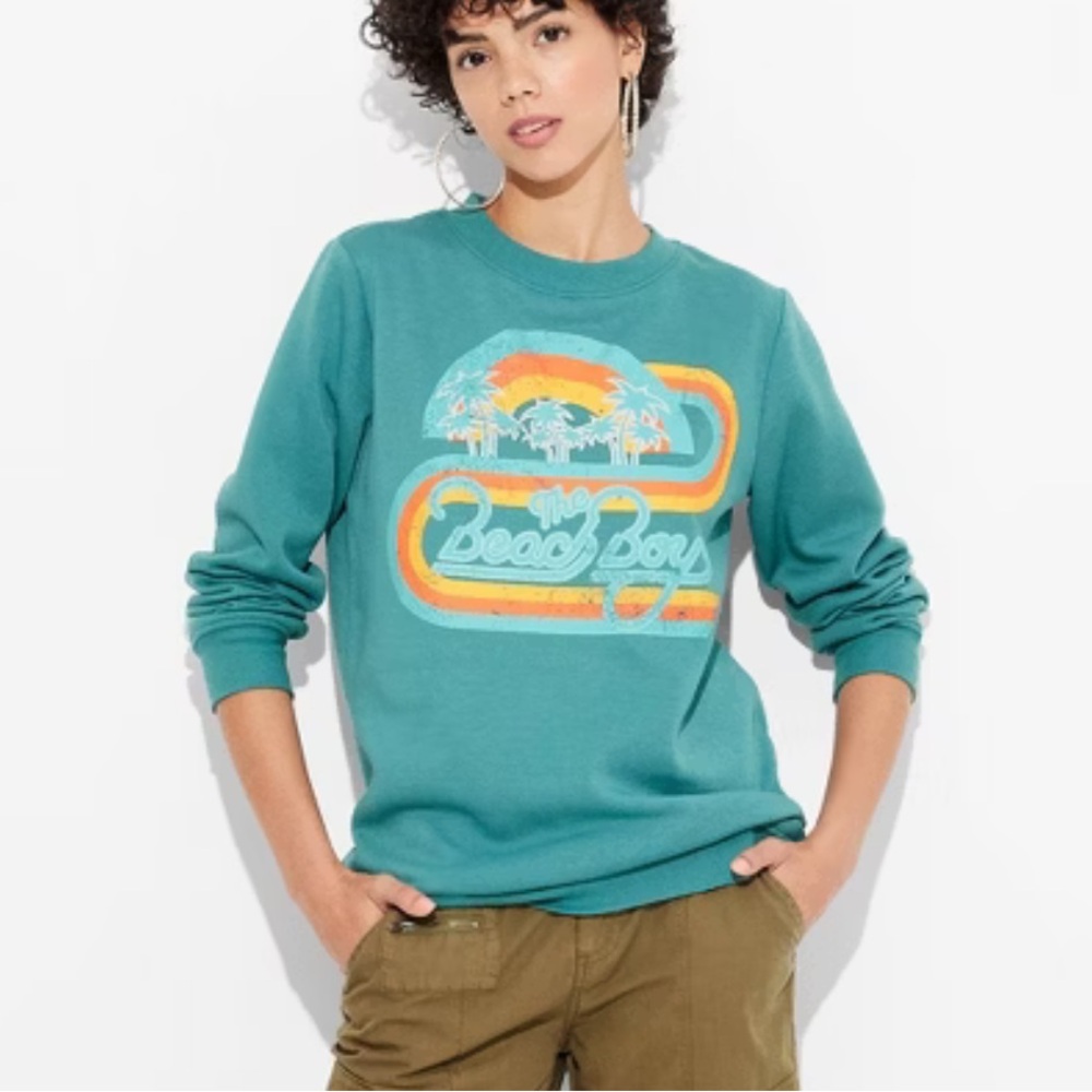 NWT The Beach Boys Rainbow Graphic Sweatshirt Size XXL